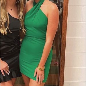 TCEC green mini dress